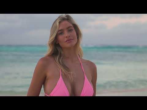 Hannah Palmer Rolls Around In The Cancún Beach Sand | Pink Swimsuit Edition
