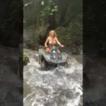 HANNAH PALMER rides an ATV through a waterfall in Bali Part 2 #shorts