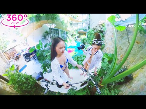 VR360 Lookbook – Beautiful model in Summer Concept with outdoor photography girl