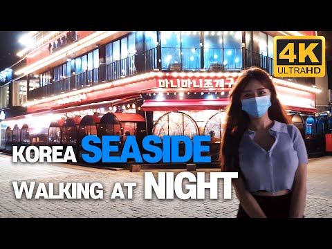 대천 조개구이 골목  | KOREA WALKING AT NIGHT SEA SIDE | 韩国晚上散步  | jalan-jalan malam di korea