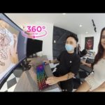 VR360 META – Gentle Girl With Back Tattoo Design