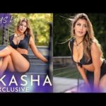 Swimsuit Model Akasha Puts on a Show in Black Bikini With Skirt