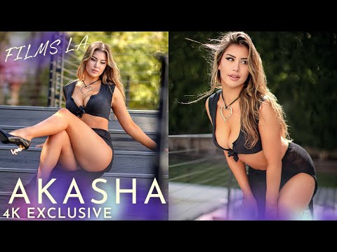 Swimsuit Model Akasha Puts on a Show in Black Bikini With Skirt