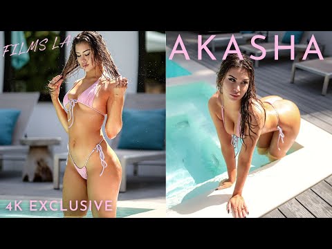Bikini Model Akasha Takes a Dip in the Pool