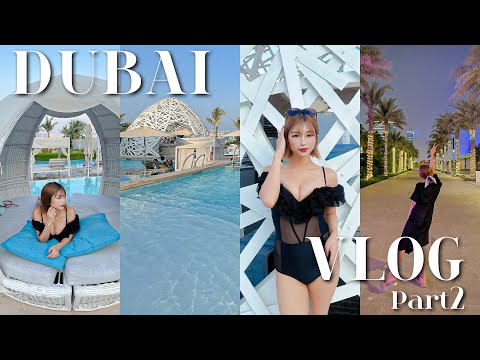 【ドバイvlog2】世界最大級のプールに超チルなBAR！美しすぎるホテルなどドバイのホットなスポットを大紹介！