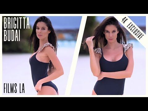 Gorgeous Swim Model Brigitta Budai in One Piece Beach Shoot NEW