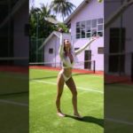 Swim Models Getting Active Playing Tennis
