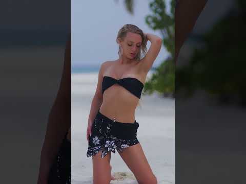 Caitlyn Rose in Black Bikini Beach Shoot