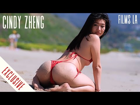 New Bikini Model Cindy Zheng In Red Bikini Beach Shoot