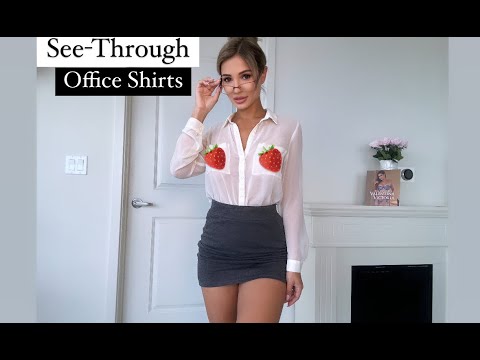 [4K] Transparent Office Shirts Try On